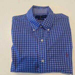Men’s Ralph Lauren Shirt, Extra Large, Navy, pink and white Plaid, long sleeve